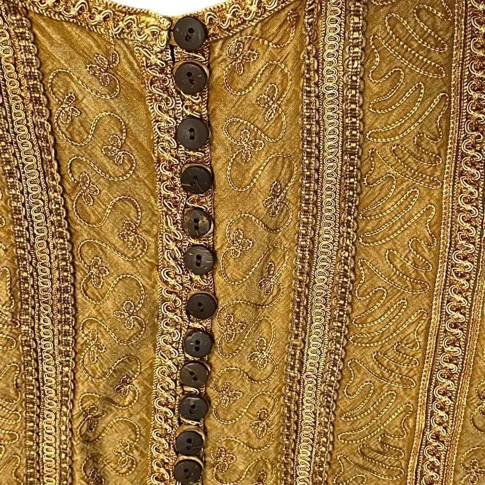 Vintage Handkerchief Netted Button Down Embroidered Boho Blouse - Picture 6 of 9